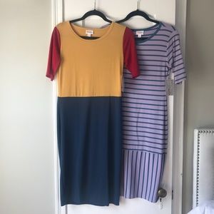 Lot of 2 Lularoe Julia sheath dress size S NWT